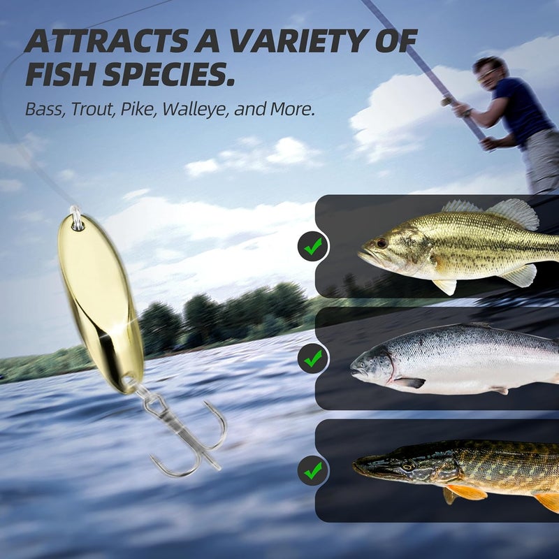 PROBITE Jigging Spoon Fishing Lure Set 6-Pack Metal Saltwater & Freshwater Casting Spoon Hooks Premium Durable Treble Hooks for Bass, Salmon & Trout Fishing - Image 3